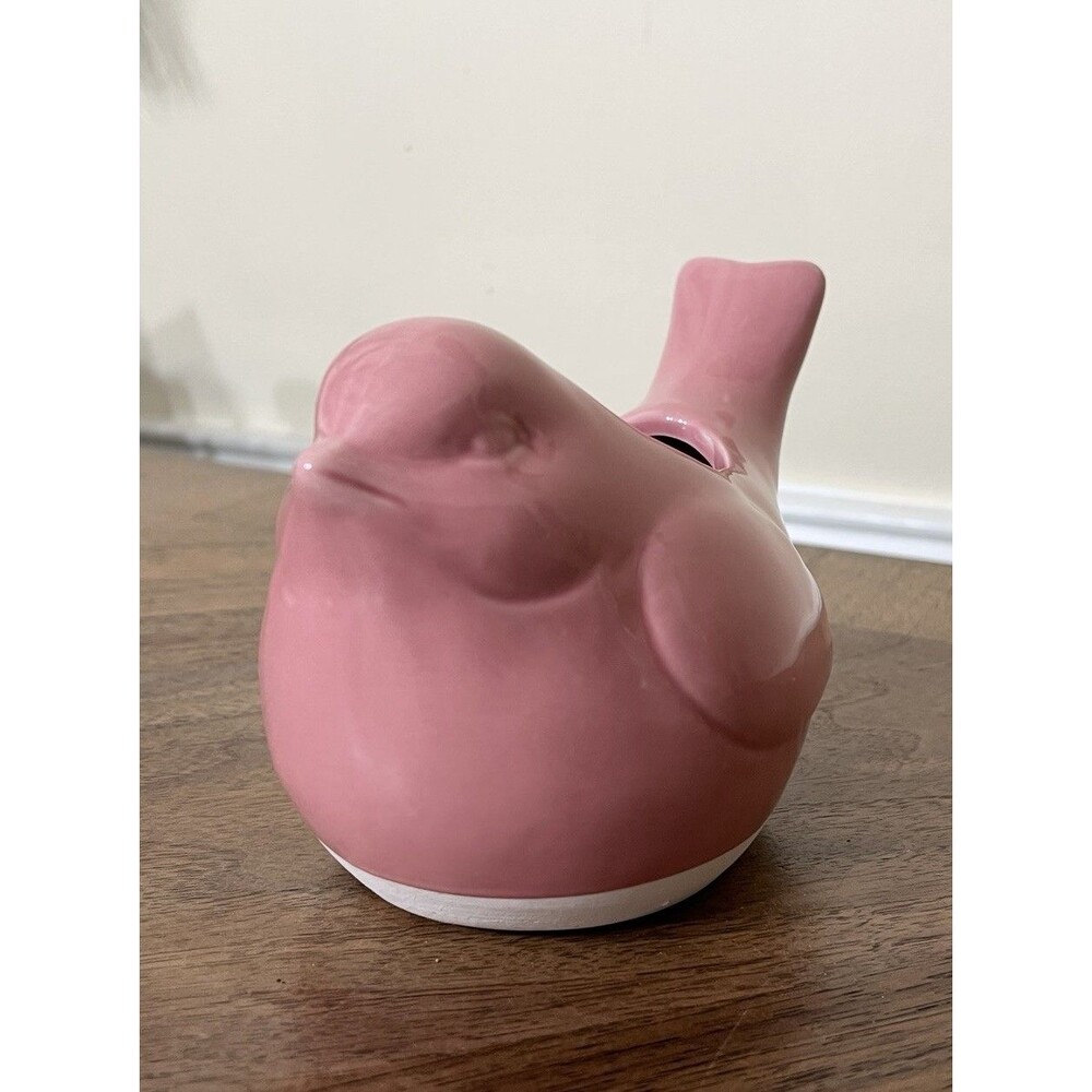 VTG Style Bubblegum Pink Bird Succulent Planter Coquette Farmhouse Bird Lovers - Picture 2 of 10